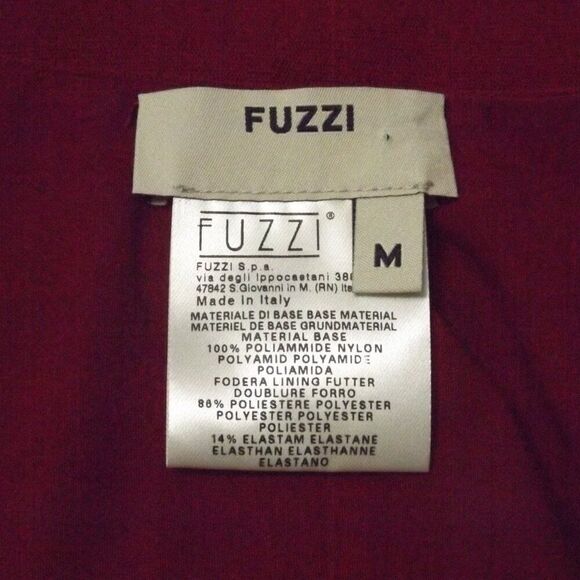 FUZZI Dress, M, DARK Red, Mesh/Tulle, Drape Neck, Sheer 3/4 sleeves, Midi JPG - Picture 9 of 10